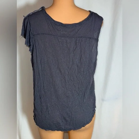 Women's Distressed Black Graphic Top - Picture 3 of 4